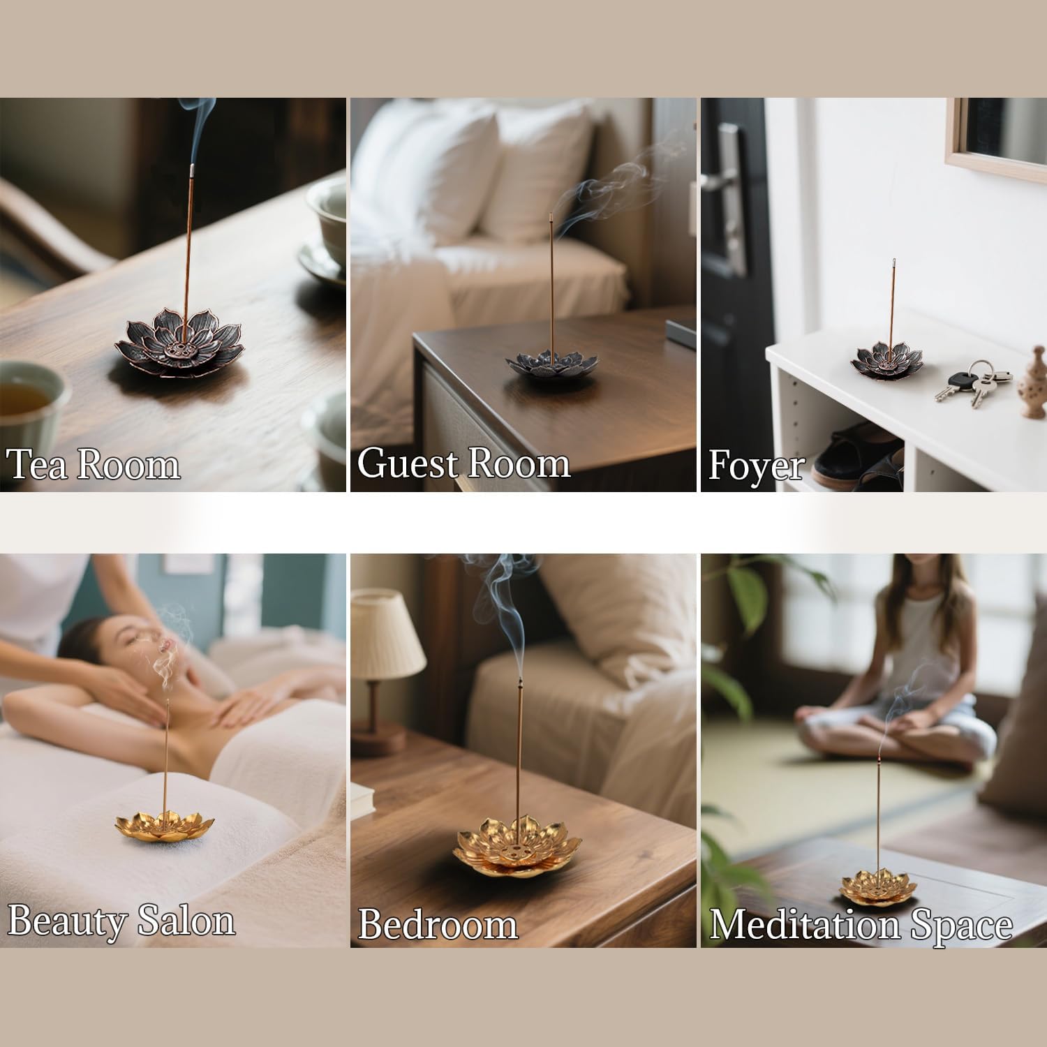 BOROLA Lotus Incense Holder - 2 Pcs Fragrance Base Decor