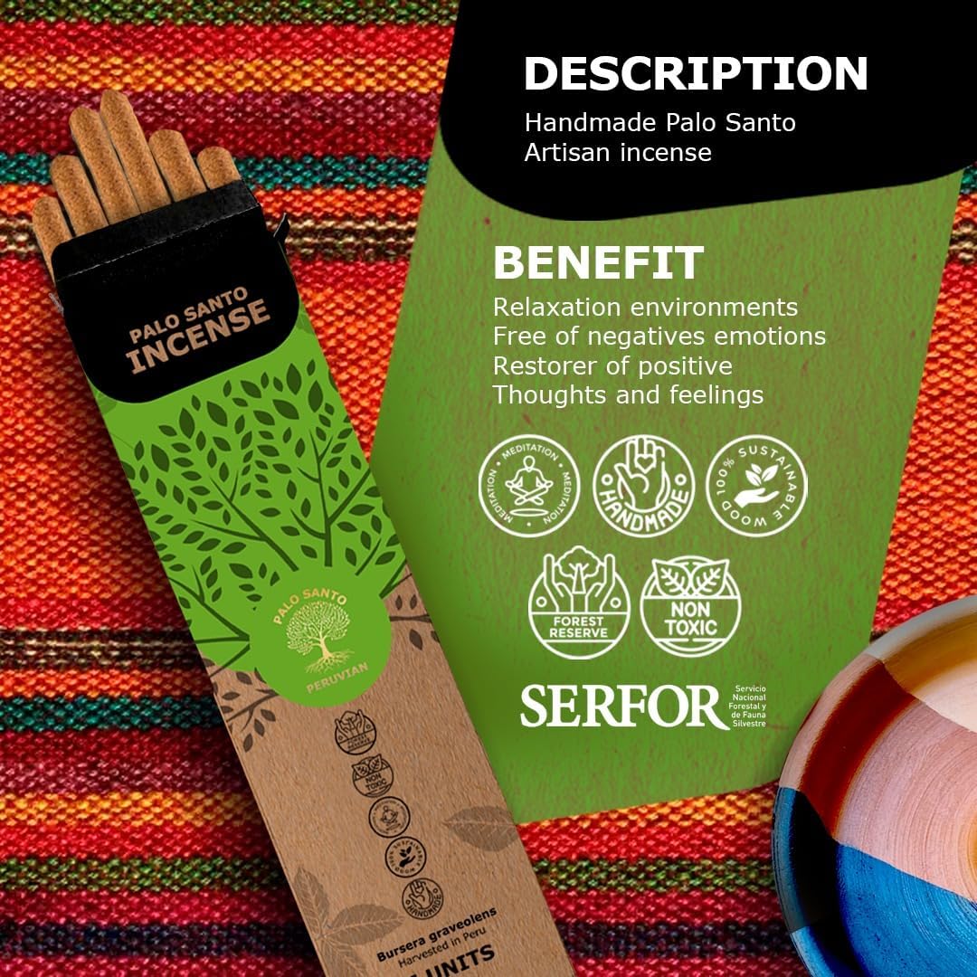 Premium Palo Santo Incense Sticks from Peru Pack of 6