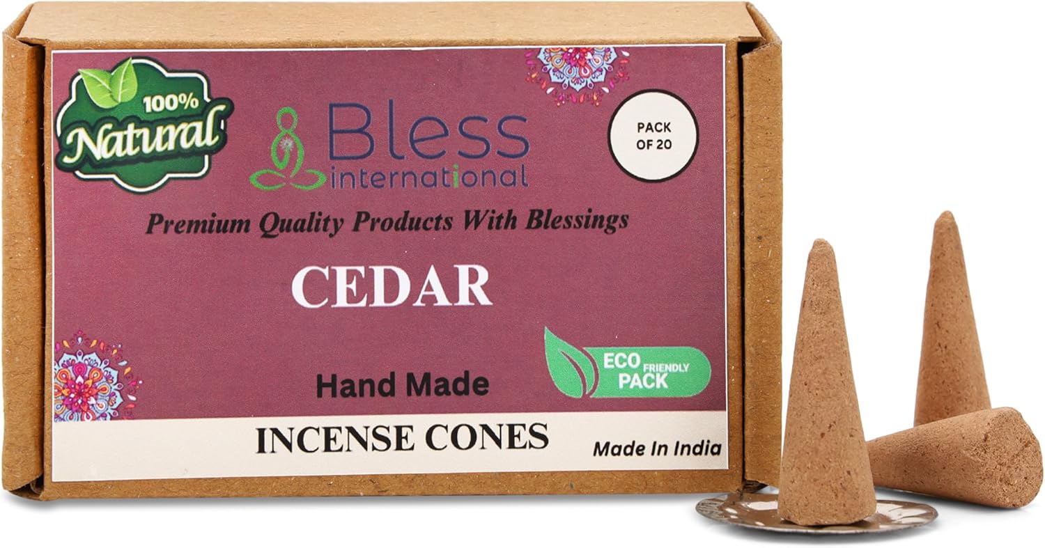 Bless International Cedar Natural Incense Cones 20 Count