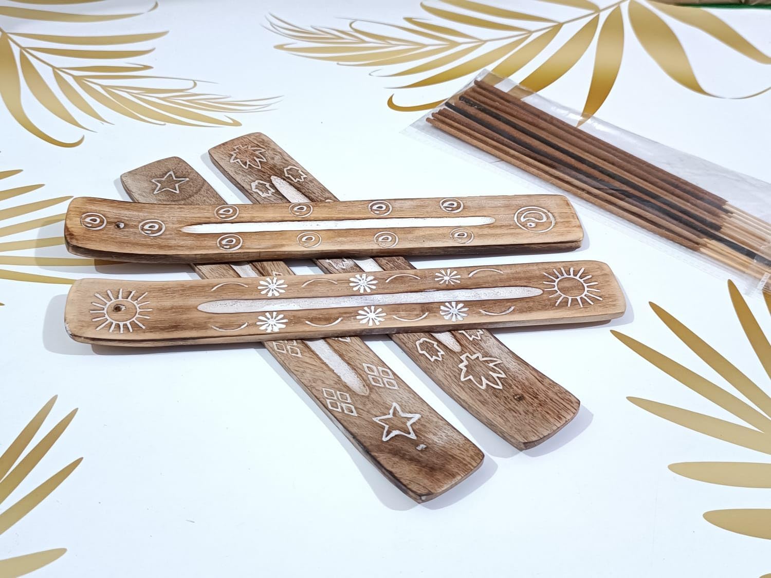 Wooden 2 in 1 Pentacle Incense Holder 5 Inch