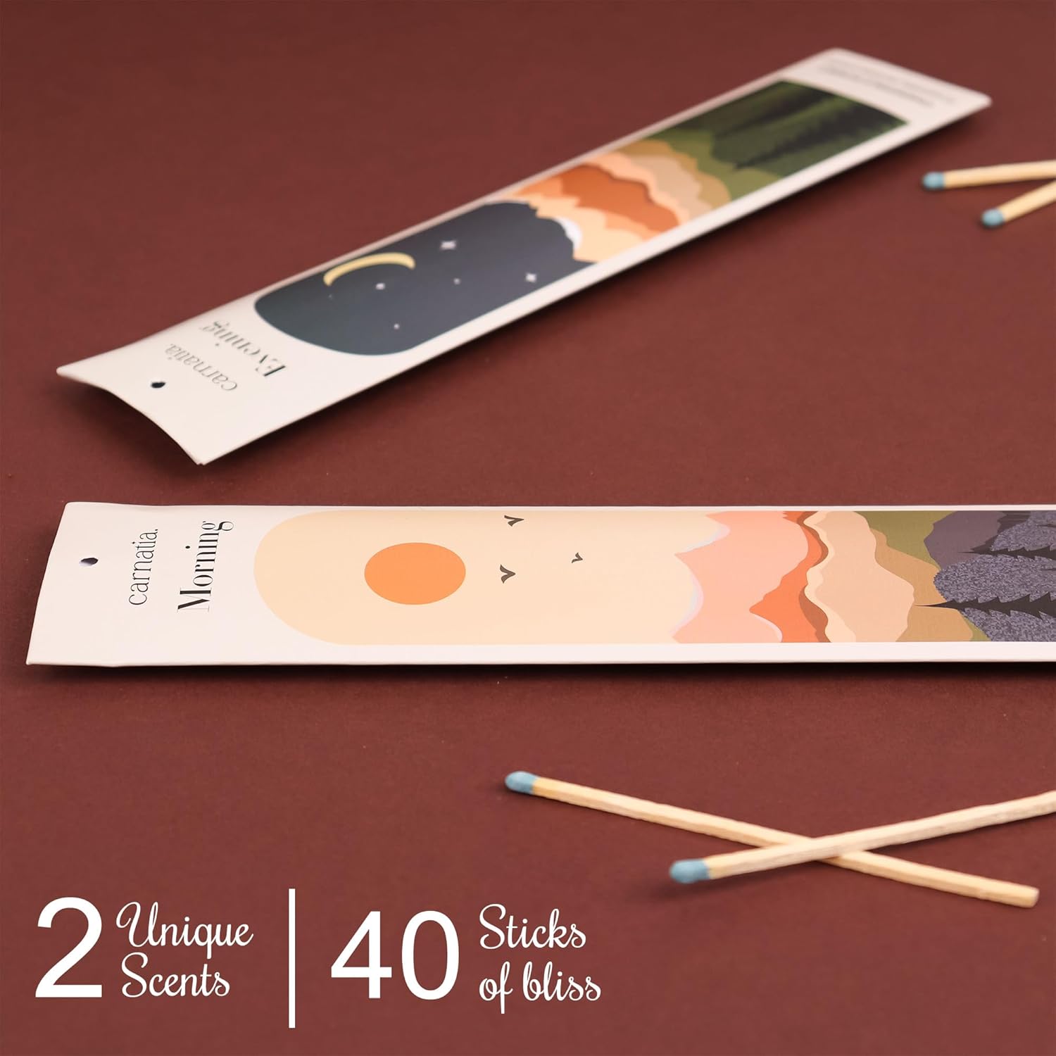 Carnatia Daily Rituals Incense Sticks Set Coffee Chamomile Scents for Morning Energy Evening Relaxation