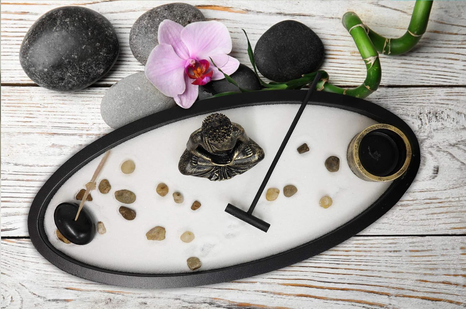 Basic Fundamentals Zen Garden Kit Decor for Home Office Desk
