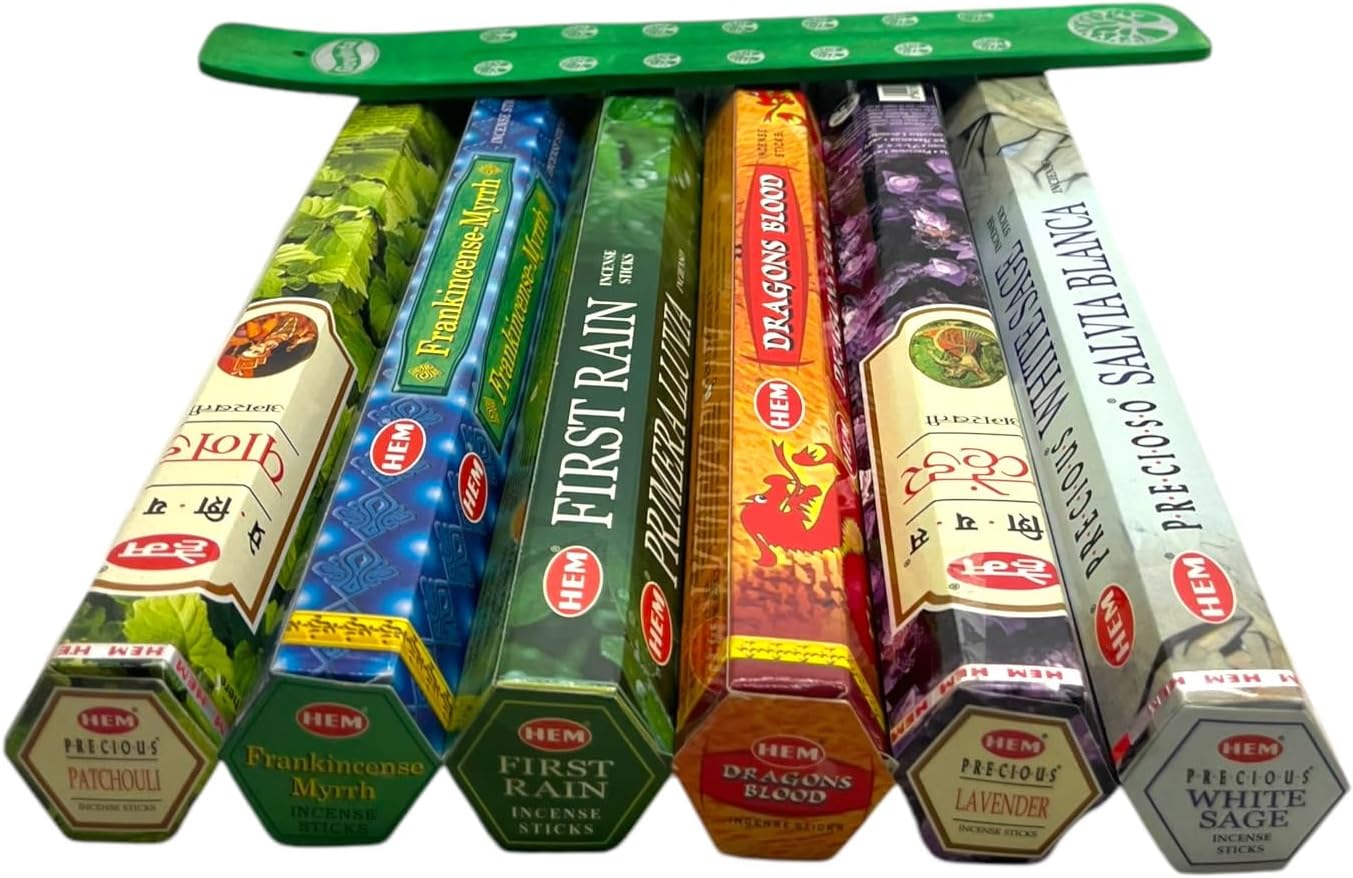 Govinda Hem Incense Sticks Variety Pack with Holder