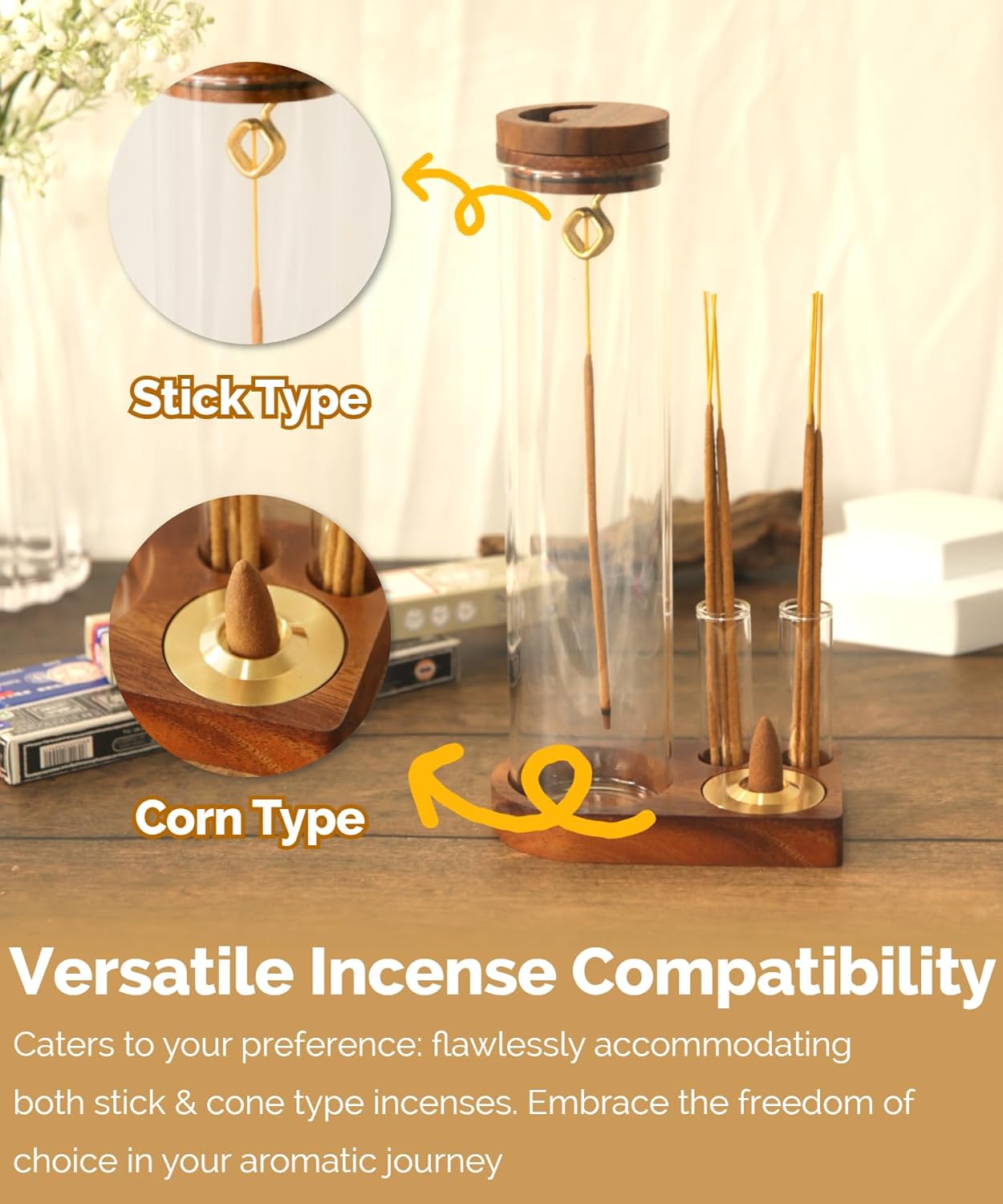 AshElysium Incense Burner Holder for Sticks and Cones