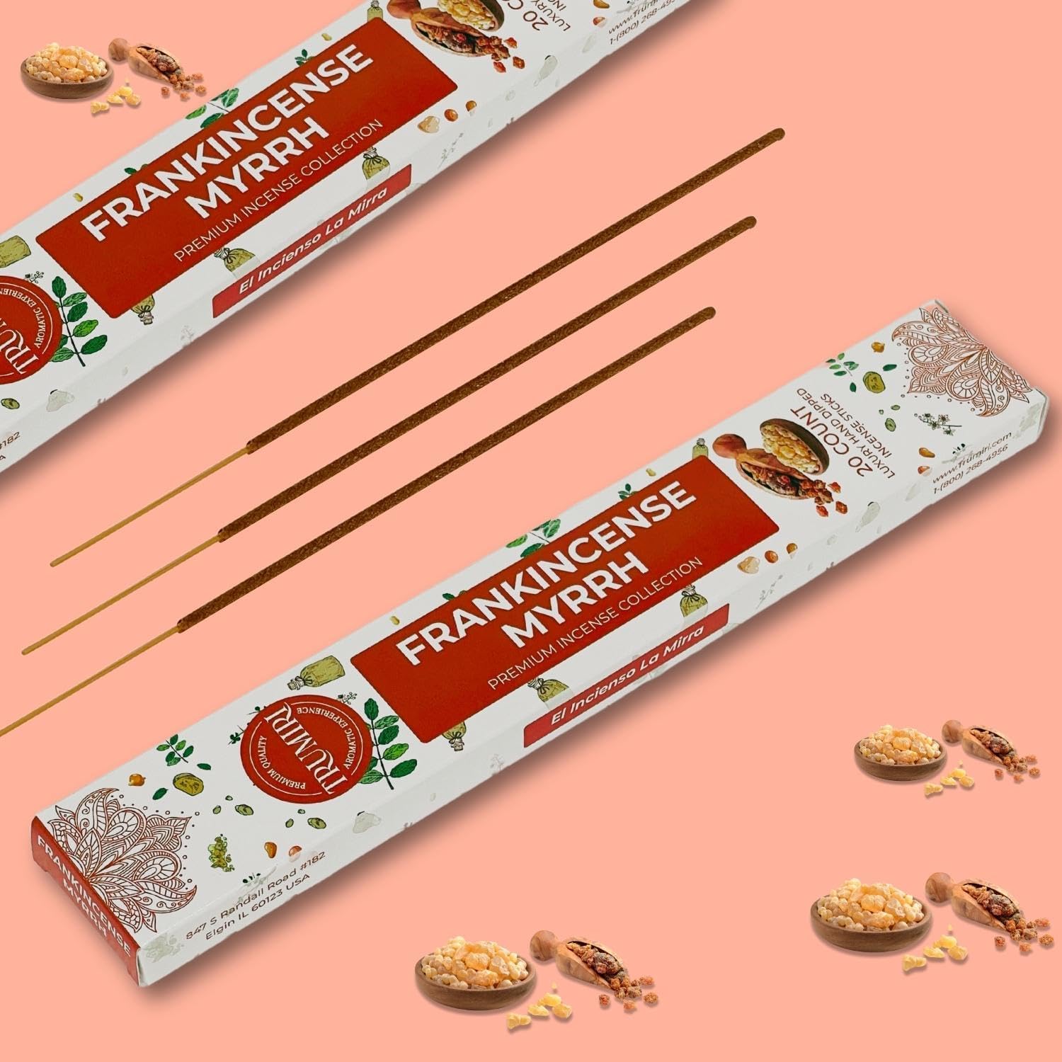 Frankincense and Myrrh Incense Sticks - 40 Sticks in Dual Pack
