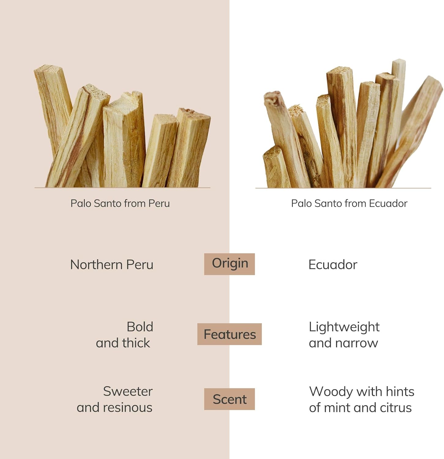 Cedar and Myrrh Palo Santo Wood Sticks from Ecuador