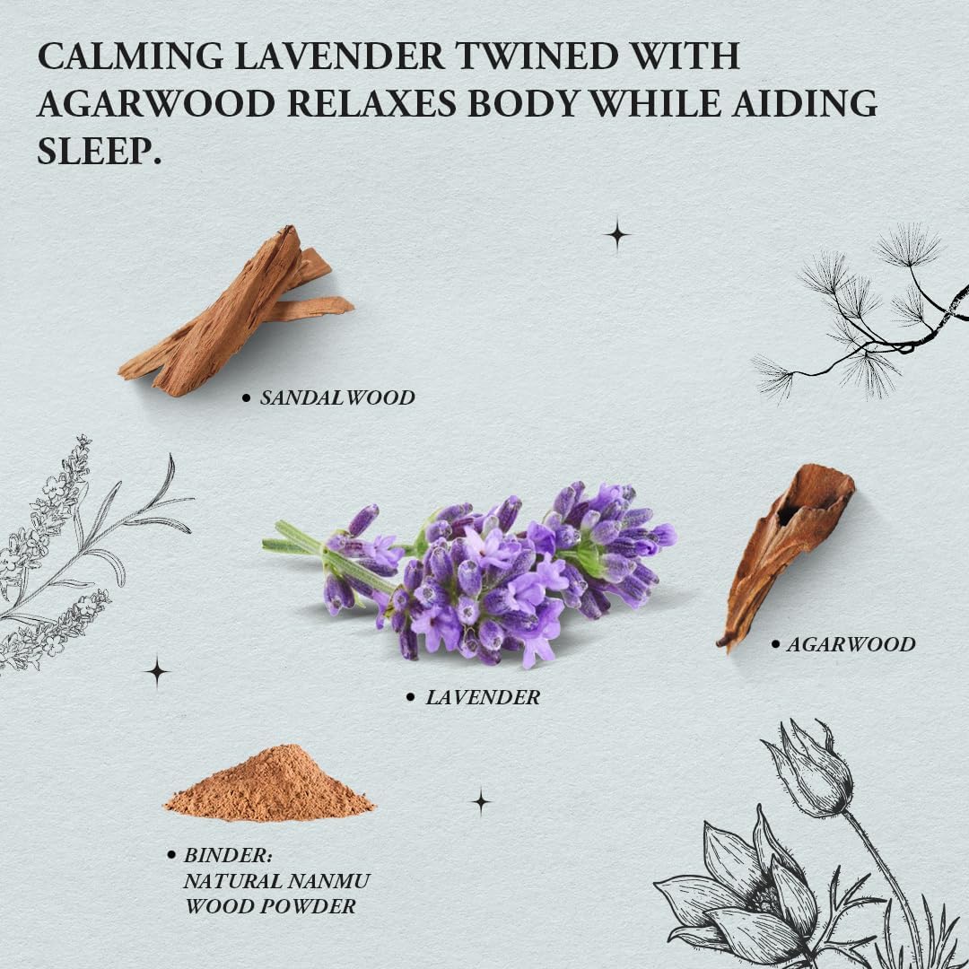 Sleep De-Stress Lavender Incense Sticks with Copper Holder