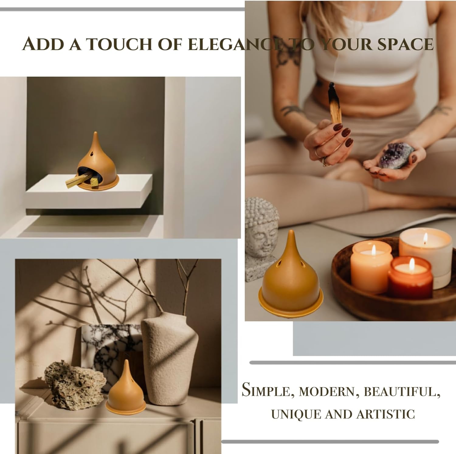 HOVOL 3-in-1 Ceramic Incense Burner Holder