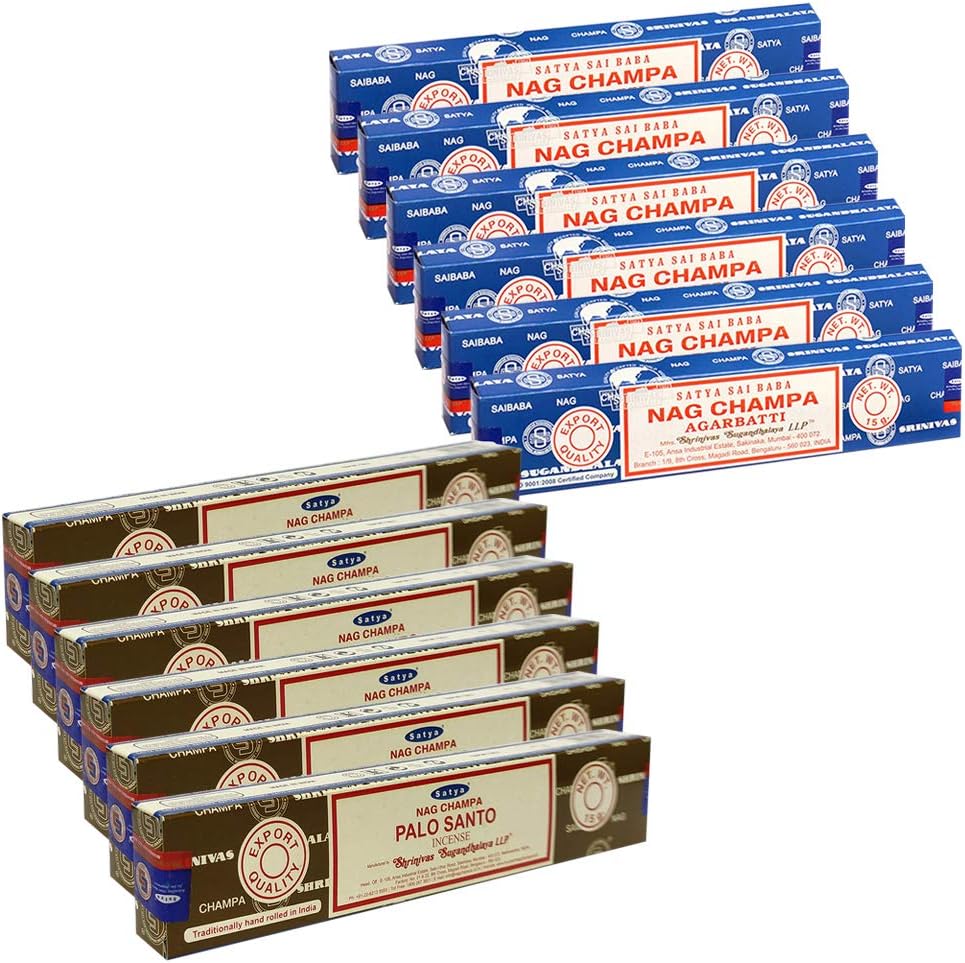 TRUMIRI Nag Champa and Palo Santo Incense Sticks with Holder Set