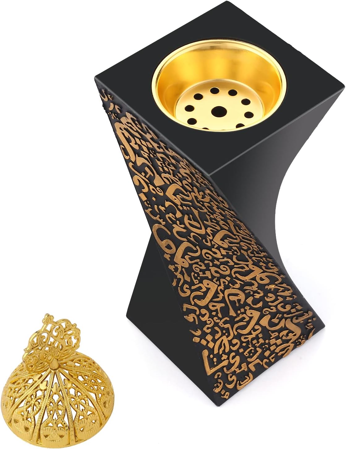 Elegant Black Resin Incense Burner for Yoga Spa Meditation