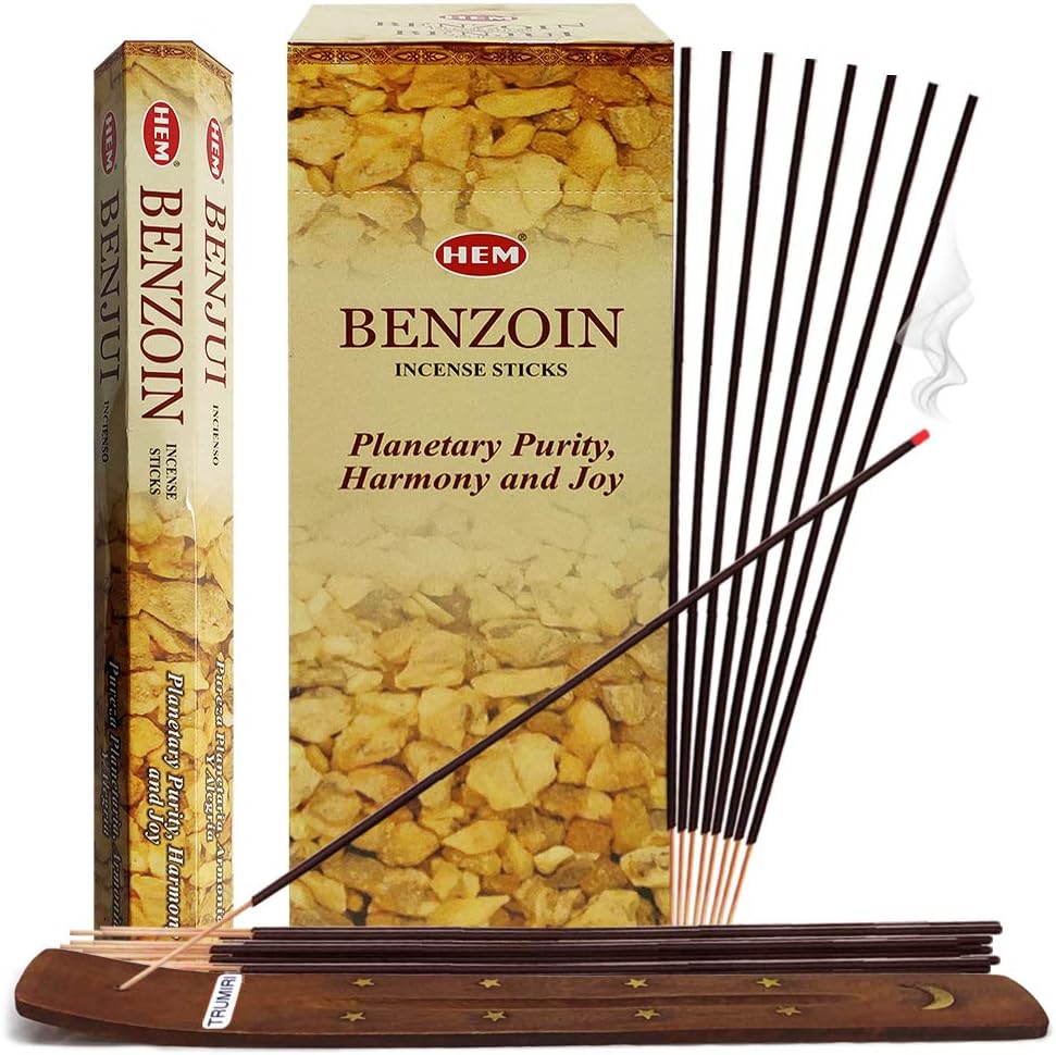 TRUMIRI Benzoin Incense Sticks and Holder Bundle