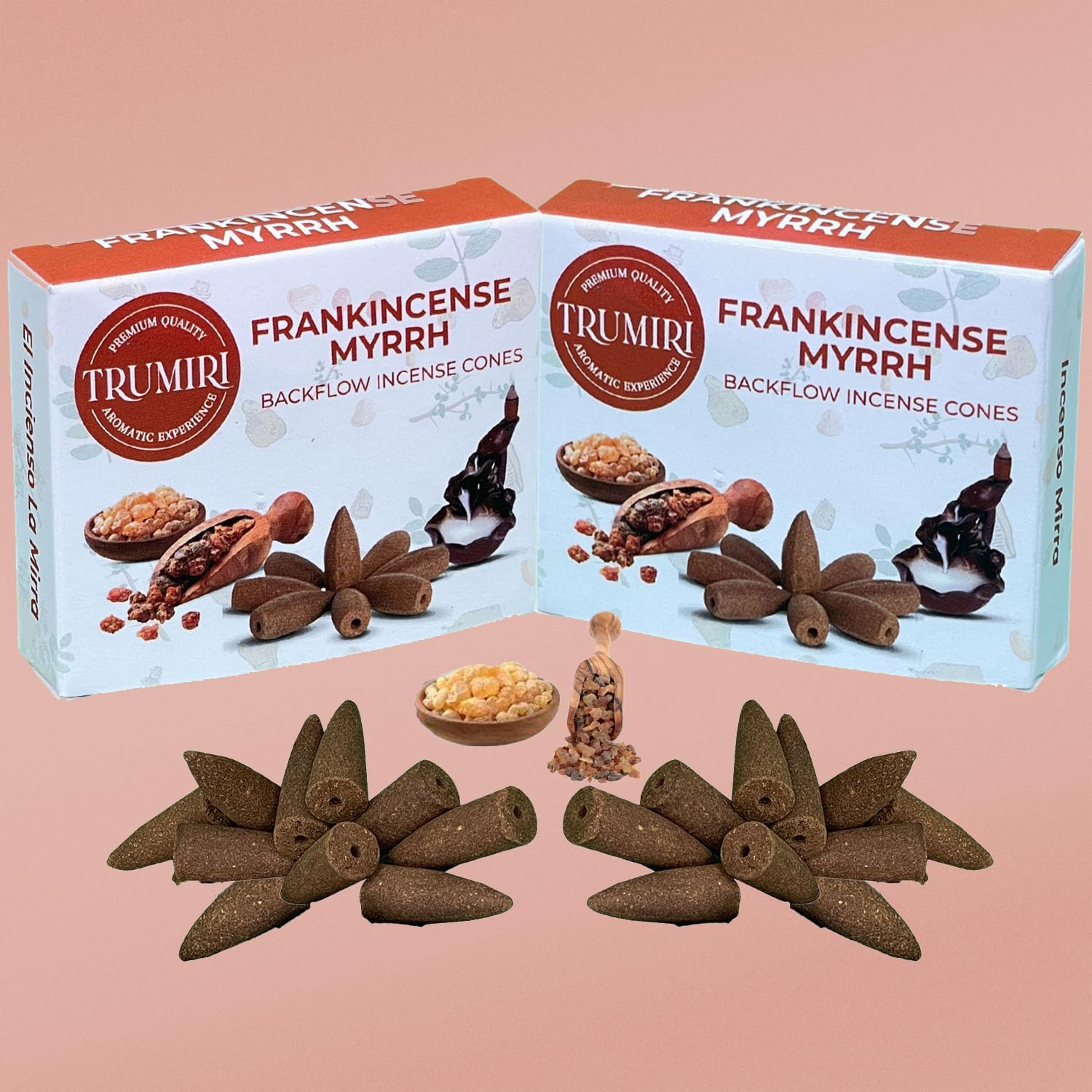 Frankincense Myrrh Backflow Incense - 20 Cones Dual Pack