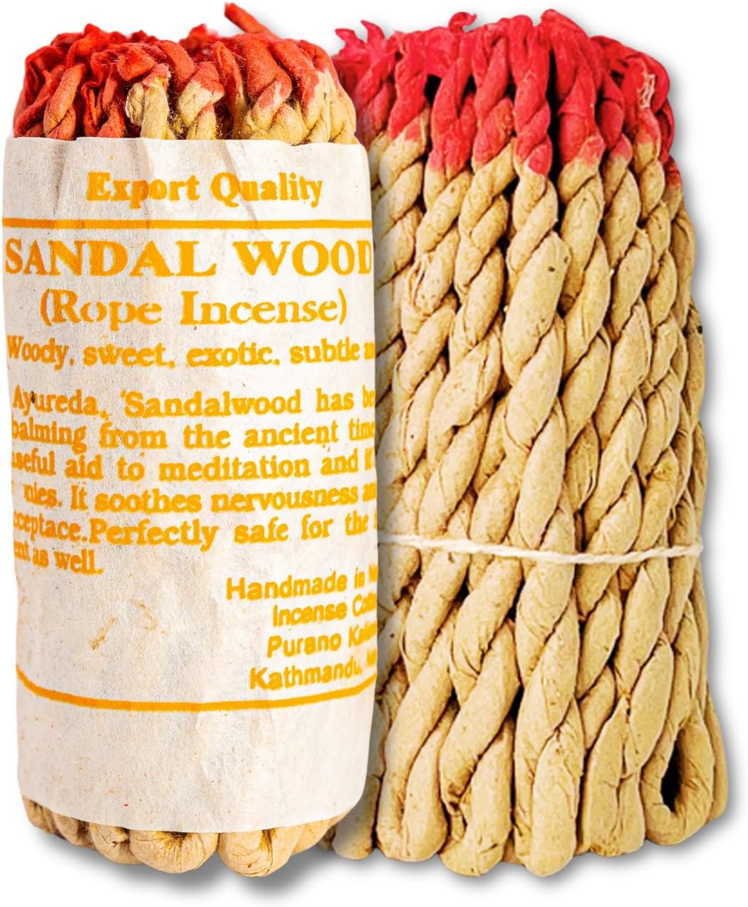 Sandalwood Tibetan Organic Handmade Rope Incense - 2 Bundles 90pcs