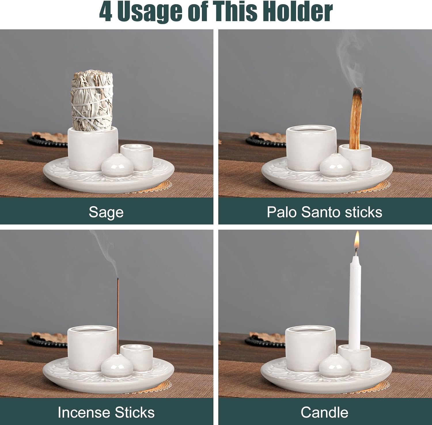 Fanadith 4 in 1 Palo Santo Holder Ceramic