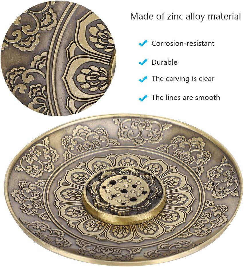 Luxurious Bronze Lotus Incense Holder with 9 Holes
