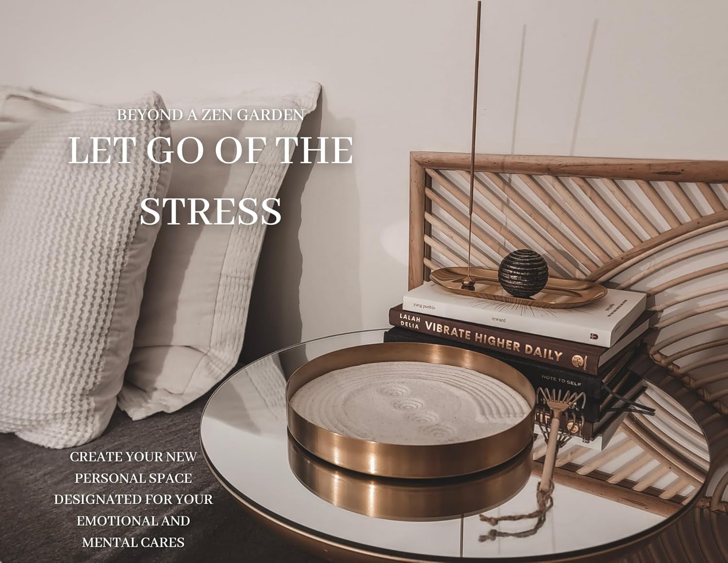 Zen Garden Kit for Desk High-End Brass Set