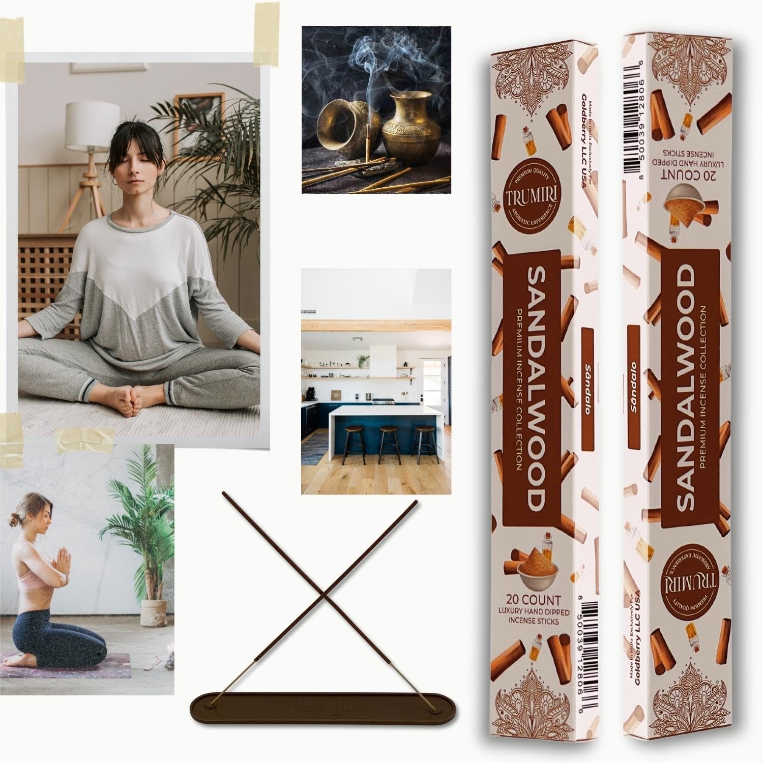 Sandalwood Incense Sticks - Dual Pack of 20