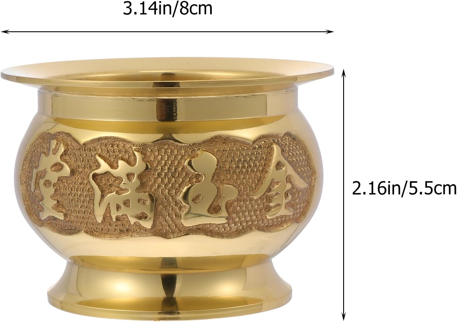 HEALLILY Buddhist Incense Holder Copper Offering Bowl Decor
