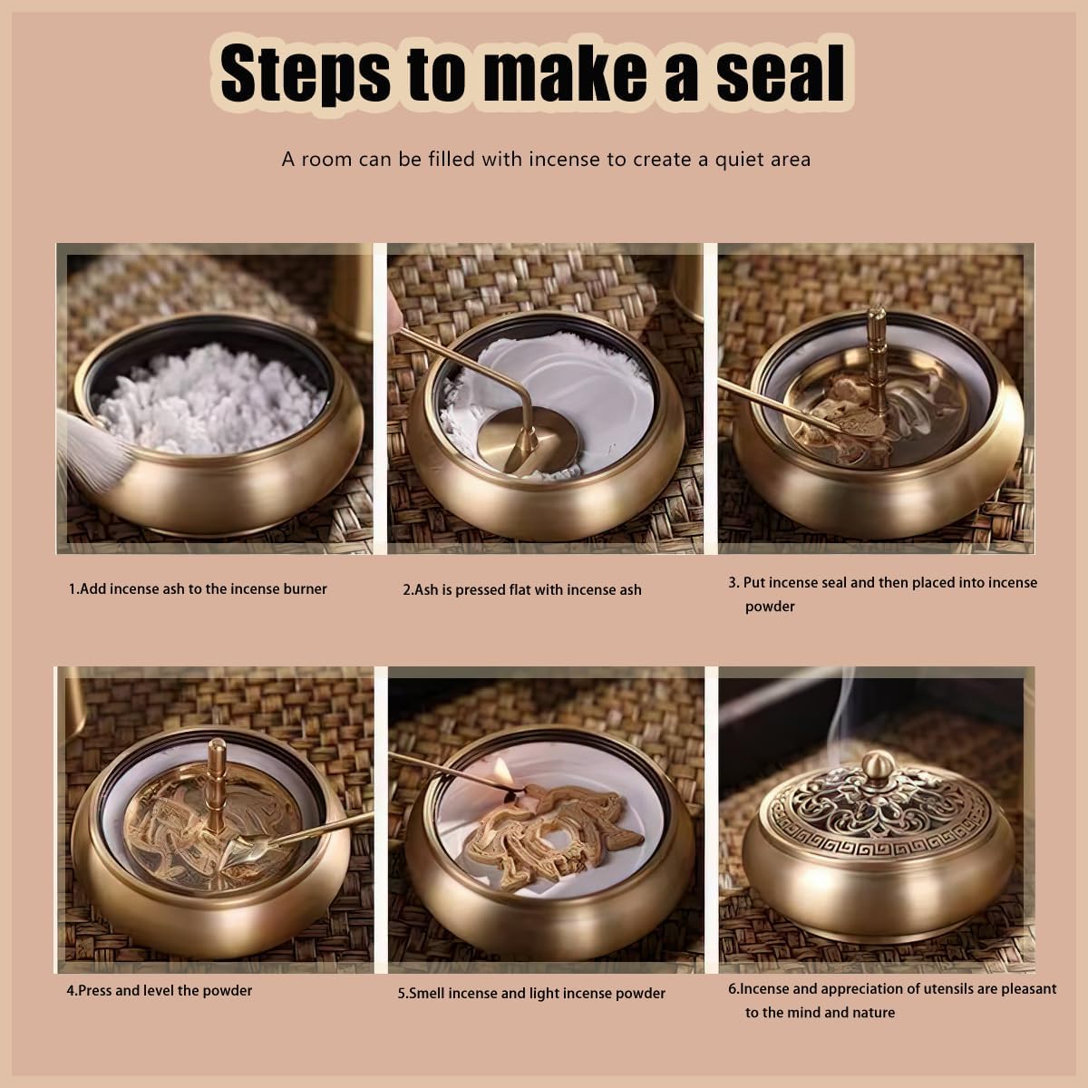 31 Pcs Brass Incense Burner Set for Yoga and Meditation