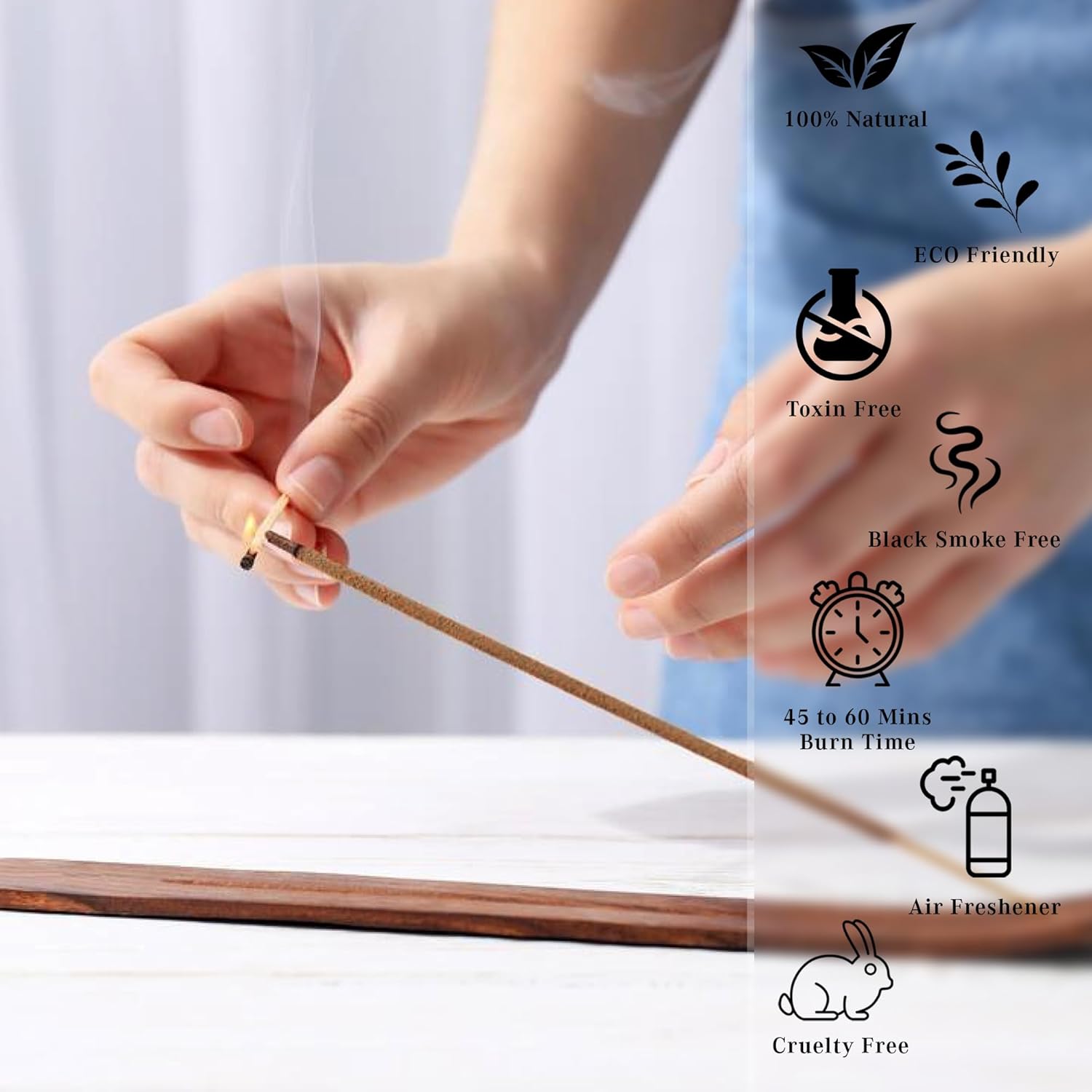 French Vanilla Incense Sticks 40pcs Hand Dipped Natural Burn
