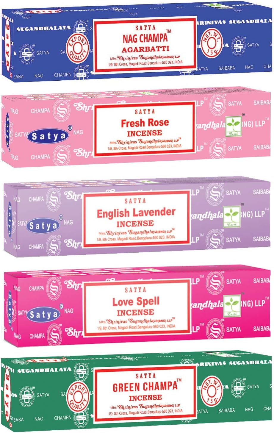 Satya Nag Champa Incense Sticks 5 Pack Romance