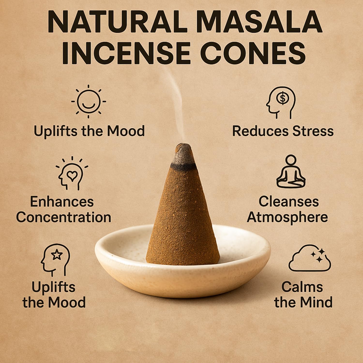 Satya Sai Baba Palo Santo Natural Masala Incense 144 Dhoop Cones in 12 Boxes