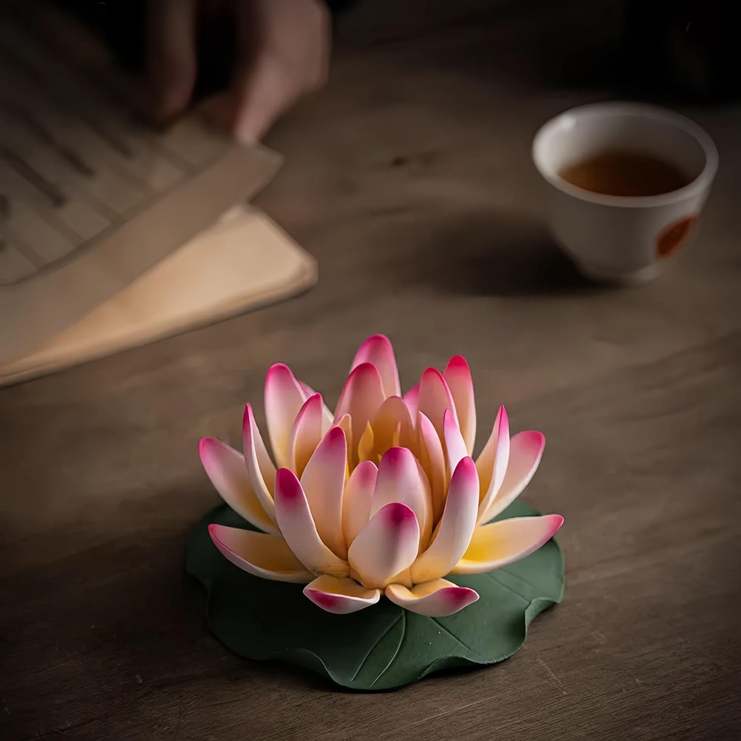 Pink Ceramic Lotus Incense Burner - Decor Fragrance Holder