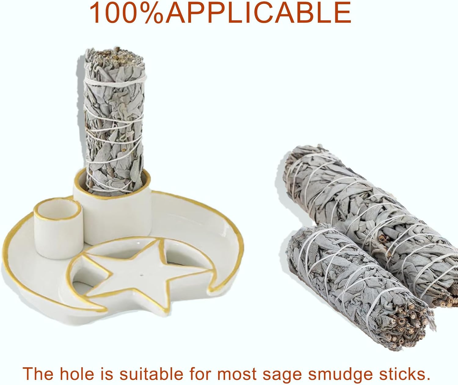 4 in 1 Ceramic Incense Holder for Sage and Palo Santo
