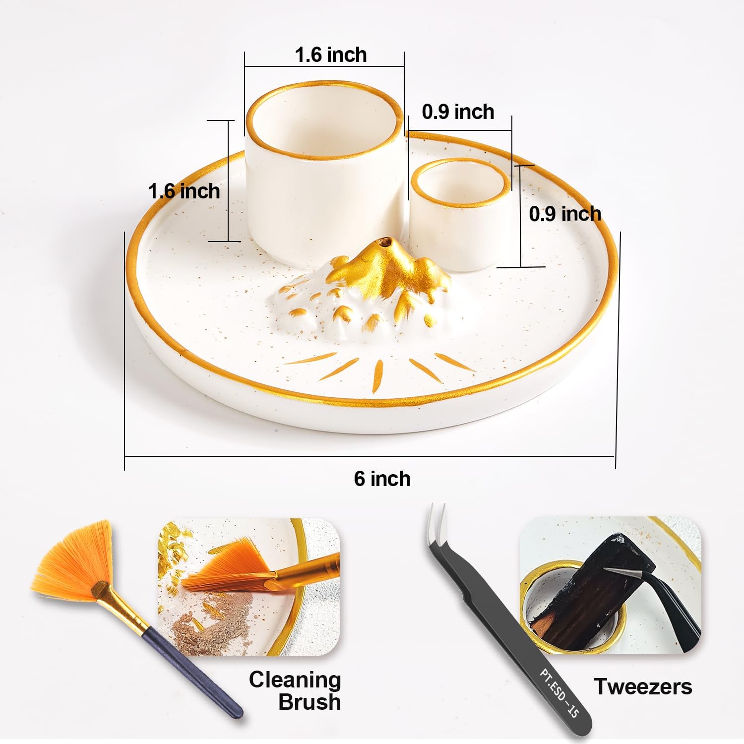 5 in 1 Incense Holder with Candle and Ash Catcher