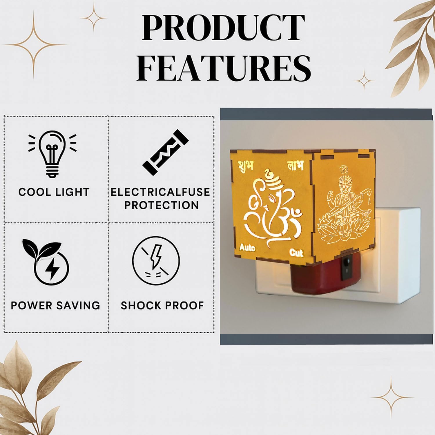 SIGNAMIO Auto Cut Incense Burner with Night Light