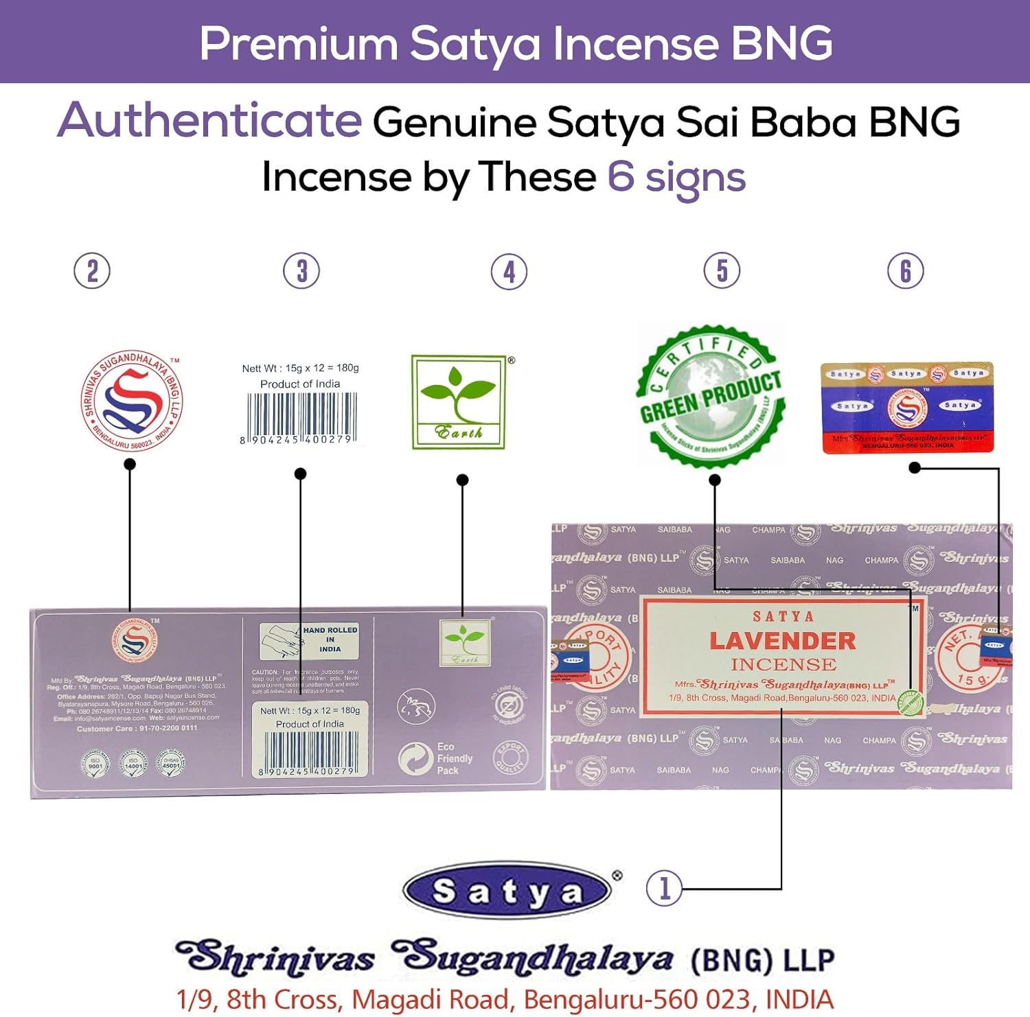 Raajsee Satya Lavender Incense Sticks 15gmx12Pack with Holder