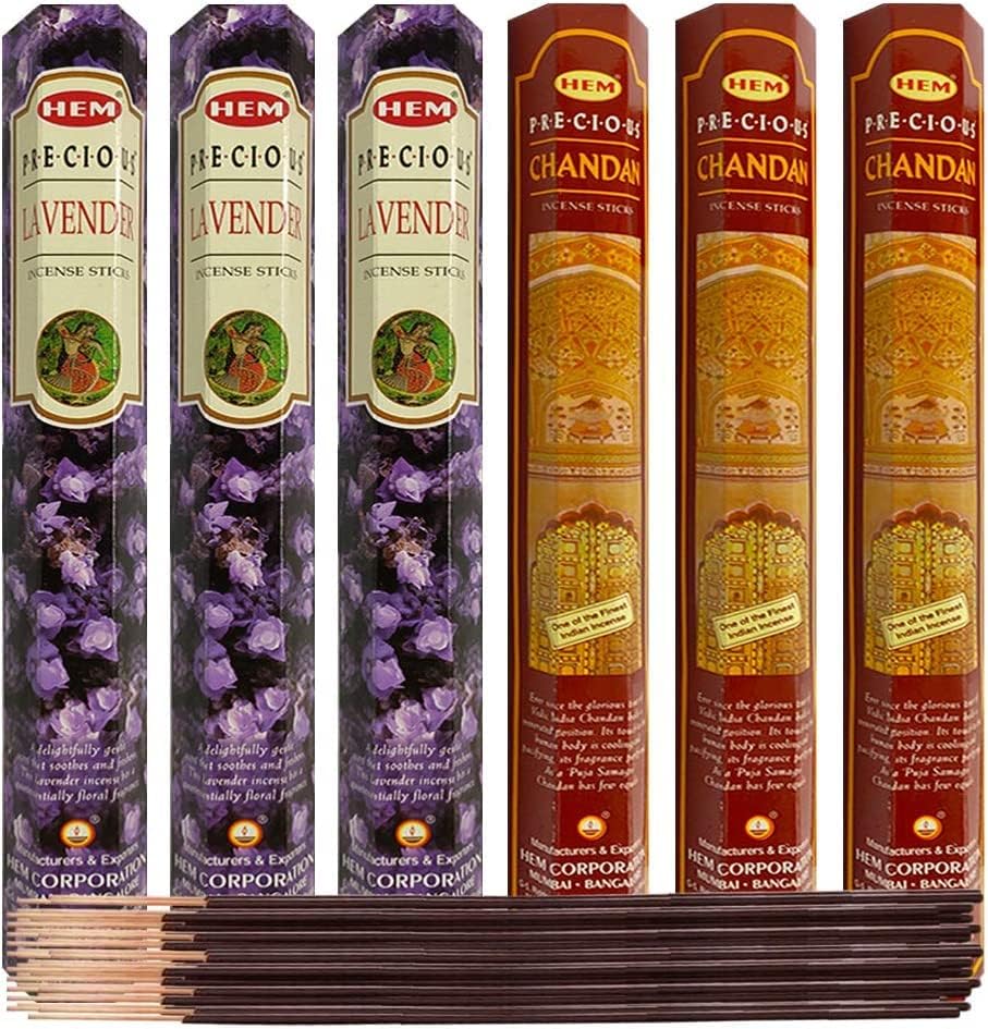 TRUMIRI Lavender and Sandalwood Incense Sticks With Holder Bundle