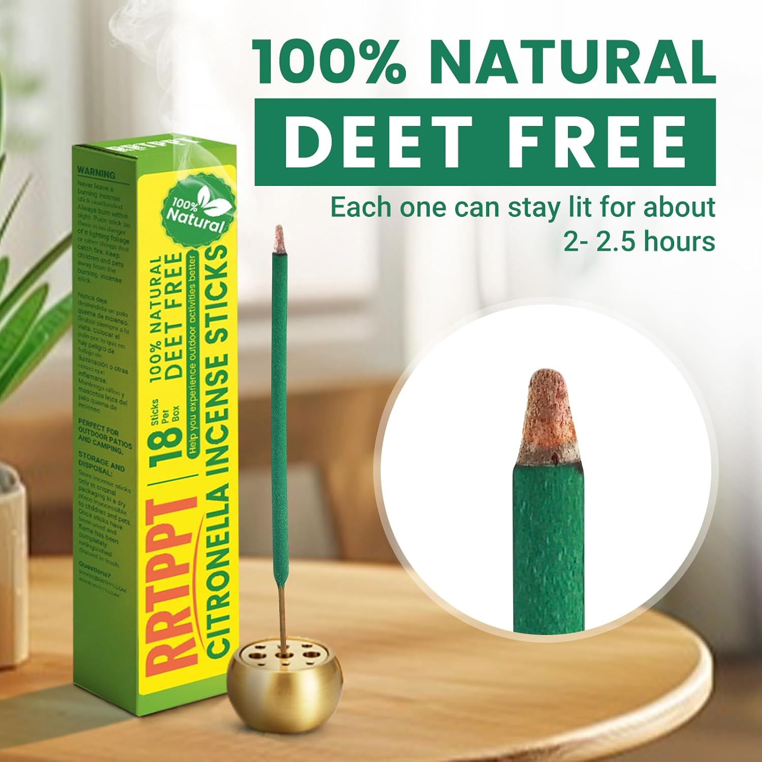Large Citronella Incense Sticks 18 per Tube for Outdoor Use