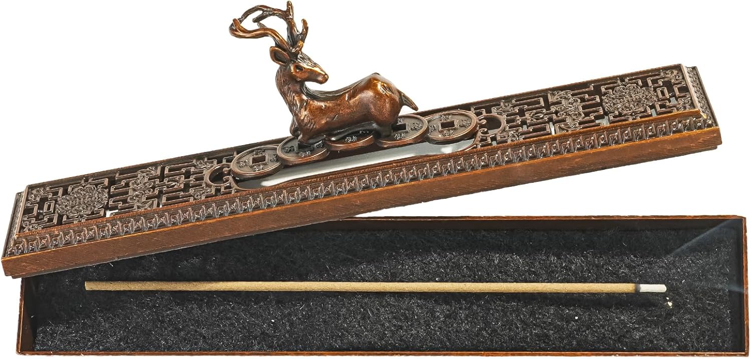 Windproof Copper Incense Holder - Chinese Style for Sticks Up to 55 Inches