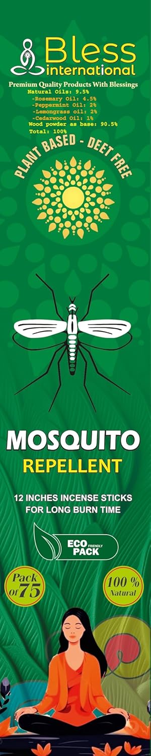 Bless International Mosquito Repellent Incense Sticks 75 PCS