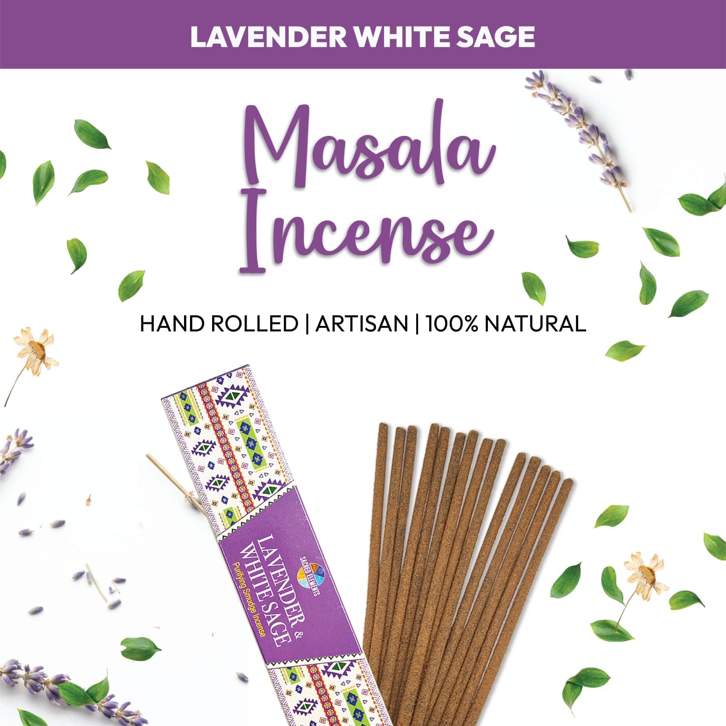 Sacred Elements Lavender White Sage Incense Sticks