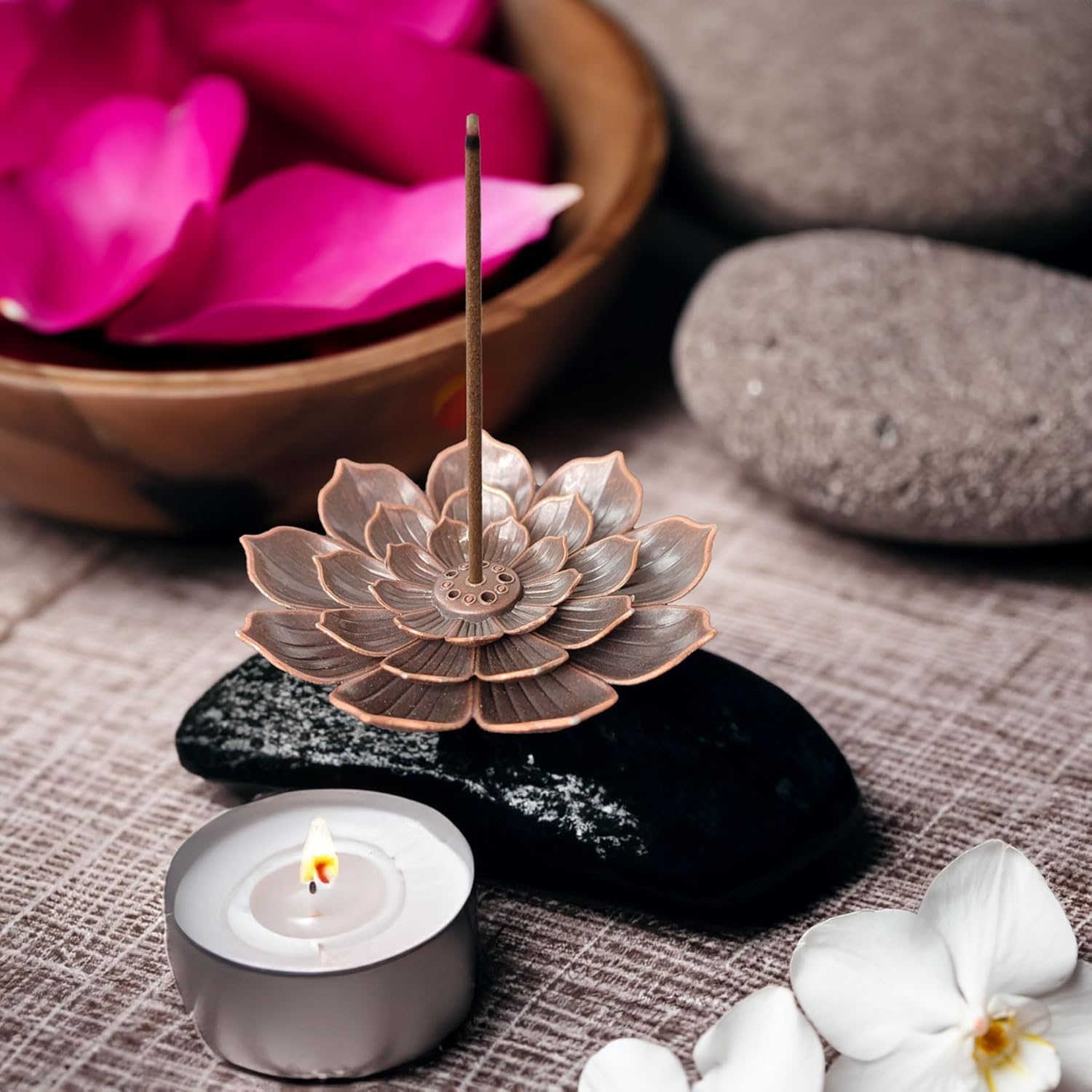 HIPASLO Incense Holder Burner 2 Pack Bronze
