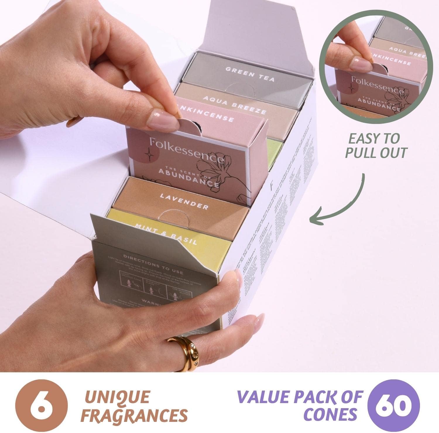 Folkulture Backflow Incense Cones Set of 6 for Meditation