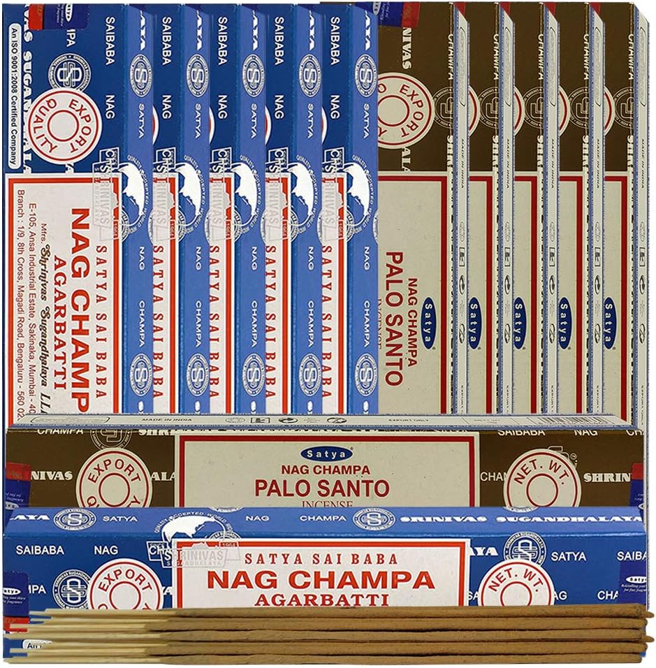 TRUMIRI Nag Champa and Palo Santo Incense Sticks with Holder Set