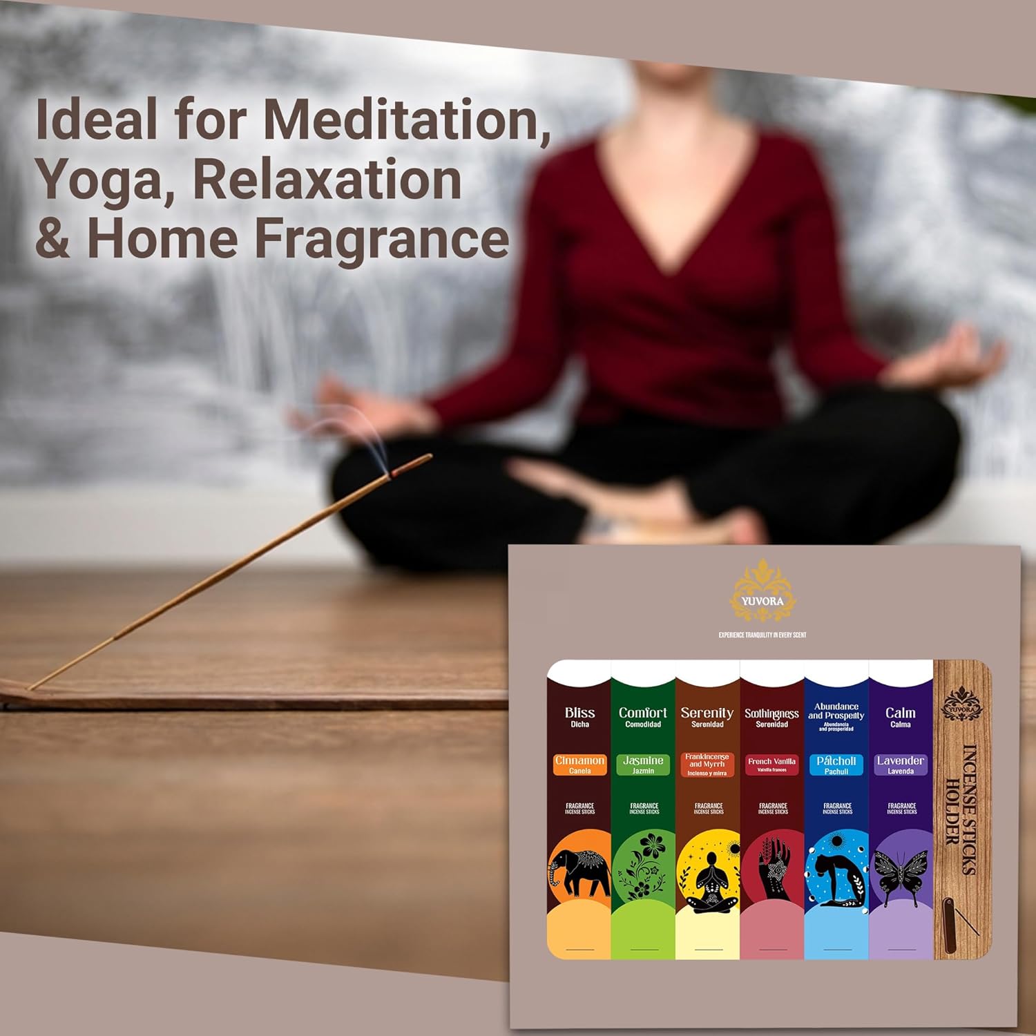 Yuvora Aromatic Incense Sticks Gift Set 120 Natural Non-Toxic