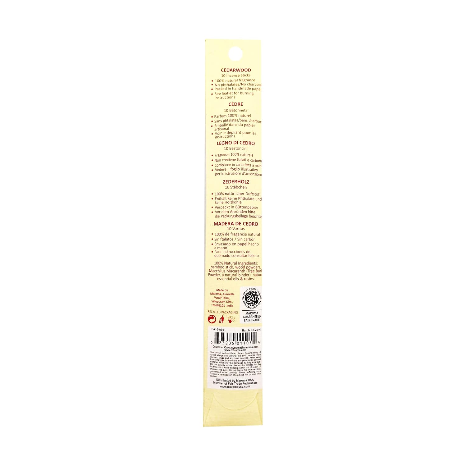 MAROMA Eda Incense Cedarwood 10 Count