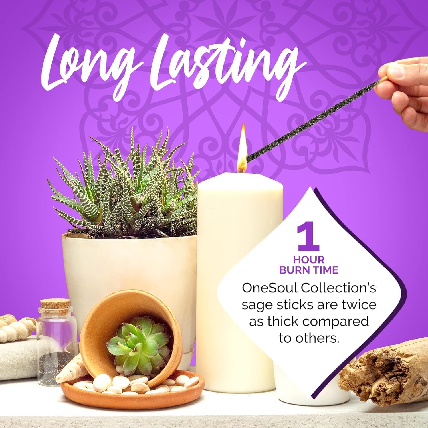Lavender Vanilla Incense Sticks with Metatrons Cube Design Pack of 20
