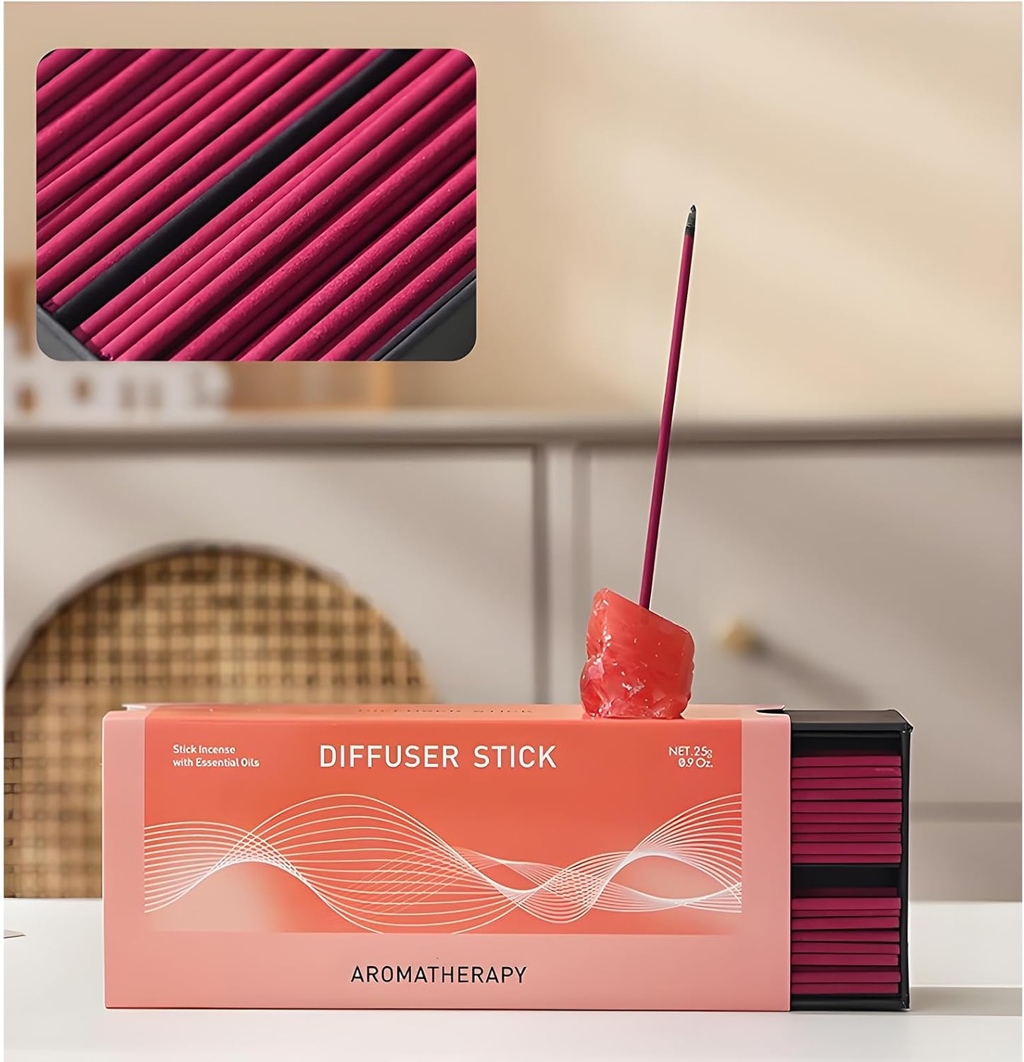 Joytezz Love Attraction Incense Stick Set with Rose Quartz Holder
