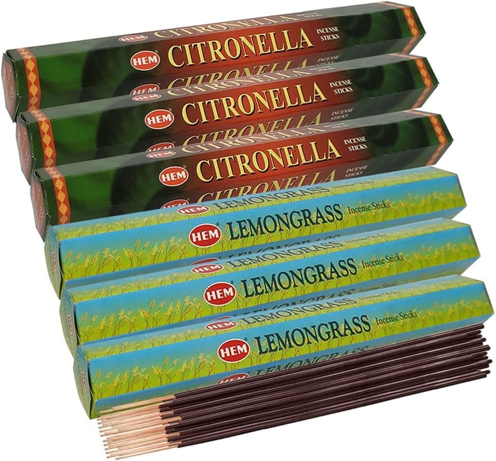 Citronella Lemongrass Incense Sticks and Holder Bundle