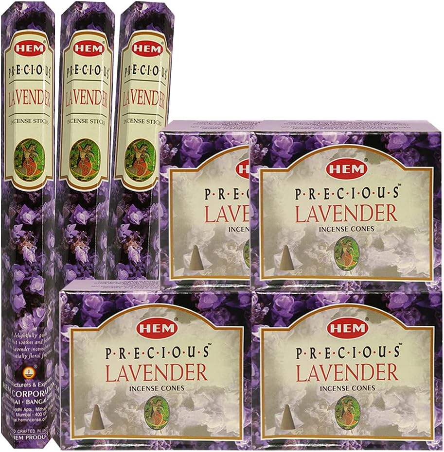 Lavender Incense Sticks and Cone Holder Variety Pack