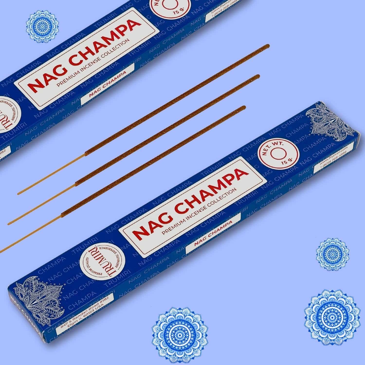 TRUMIRI Nag Champa Incense Sticks - 30 Sticks Dual Pack