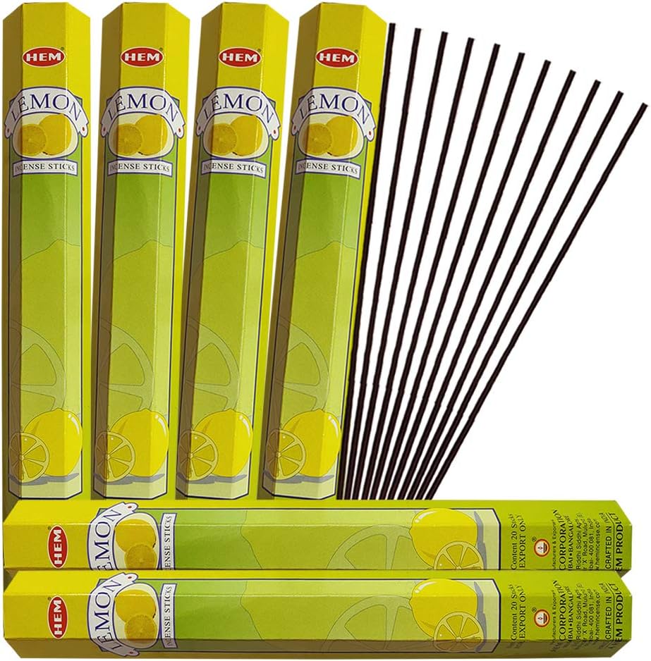 Lemon Incense Sticks and Holder Bundle