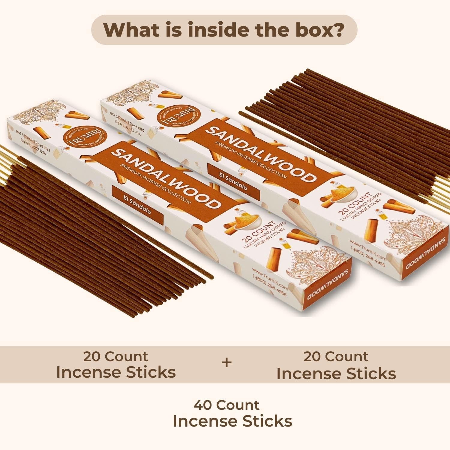 Sandalwood Incense Sticks - Dual Pack of 20
