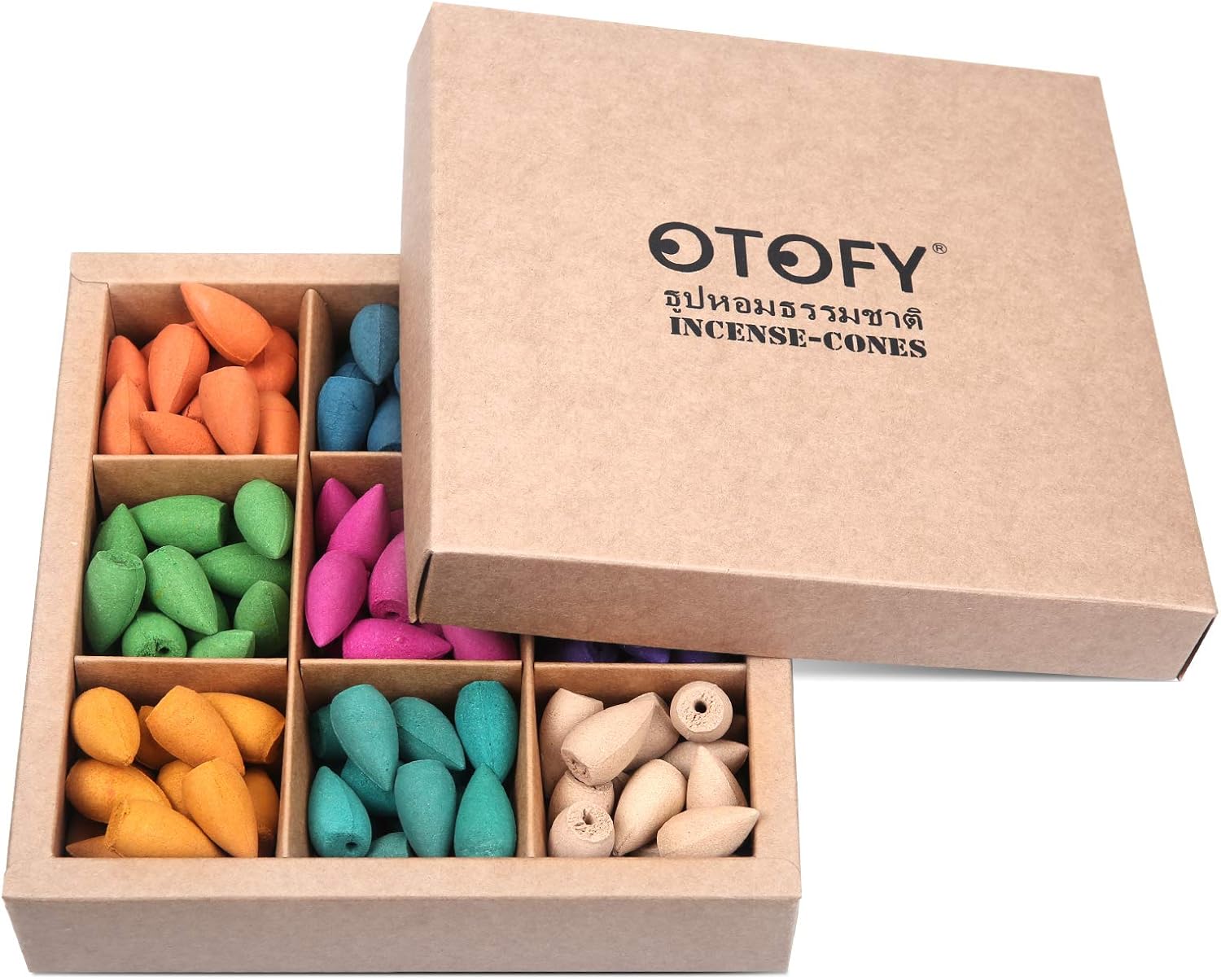 OTOFY Backflow Incense Cones 180 Pcs Natural Floral Waterfall Incense