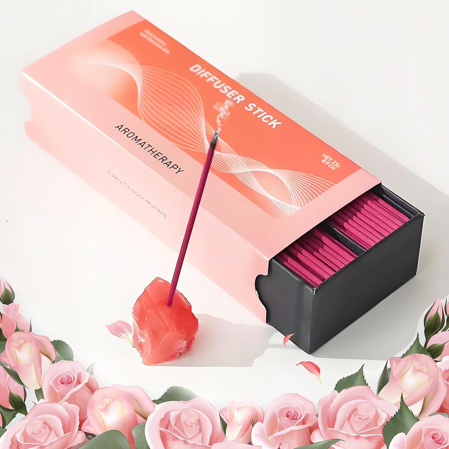 Joytezz Love Attraction Incense Stick Set with Rose Quartz Holder